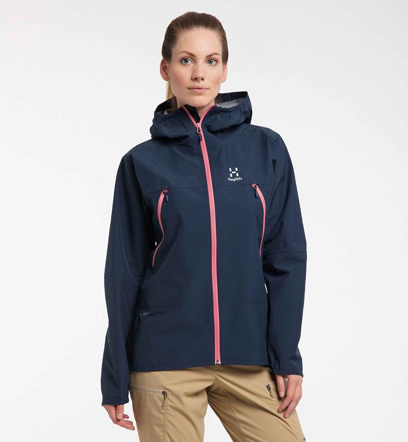 Haglöfs Womens Spira Windbreaker Dark Blue New Zealand 64021CUBY
